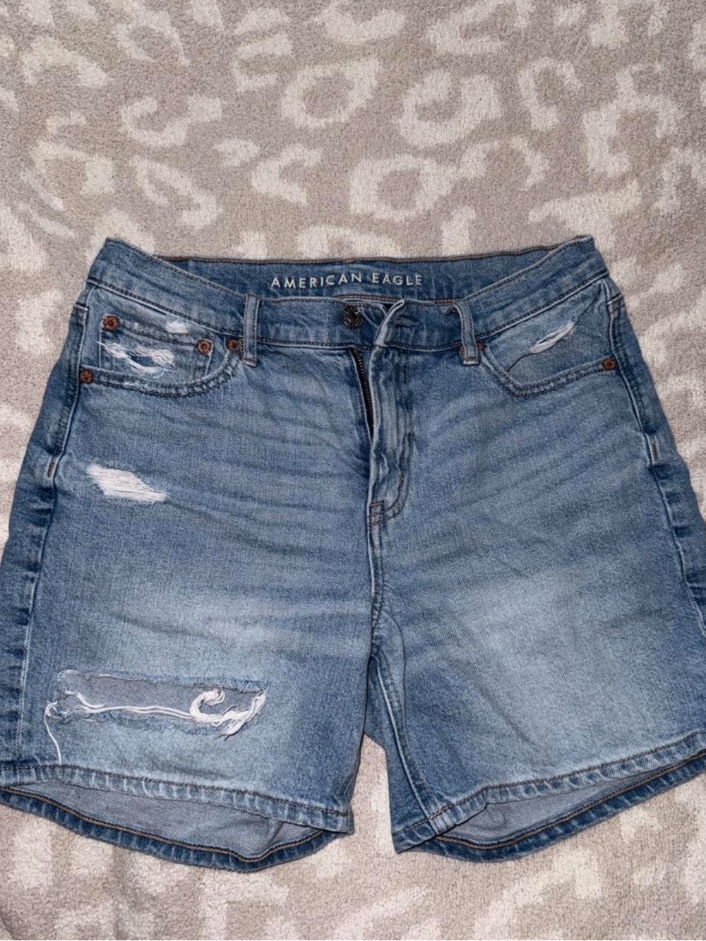 American Eagle Outfitters Distressed Denim Shorts - Medium Blue